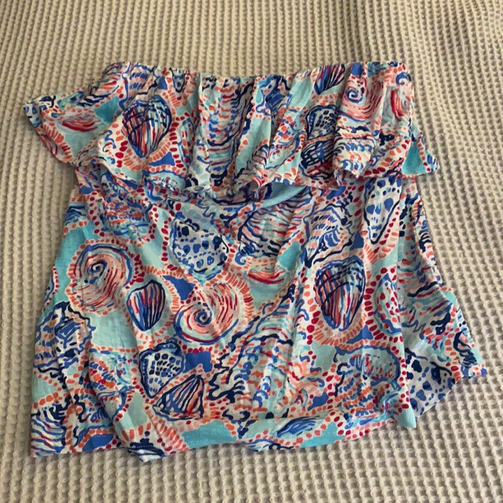 Lilly pulitzer strapless tank top seashells